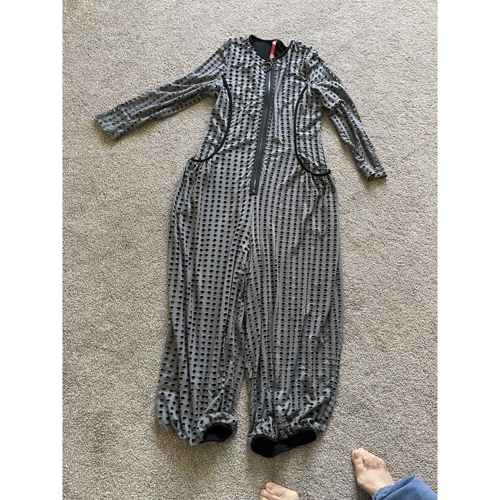 ic collection women's clothing S Laser Cut Jumpsuit Made In USA Artsy Lagenlook